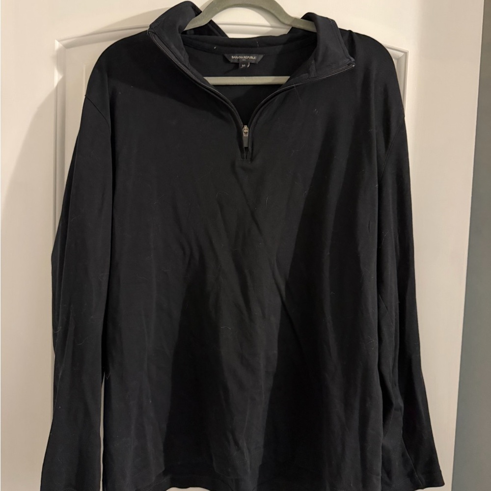 Banana Republic Black Half-Zip Top